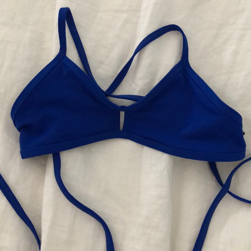 Blue bikini top